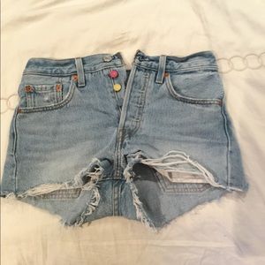 Women’s Size 24 Levi’s button fly cutoff shorts